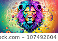 cool lion graphic art 107492604