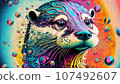 Cute otter graphic art 107492607
