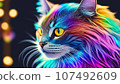 Realistic cat with rainbow coat color 107492609