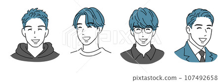 各種髮型的年輕人 107492658