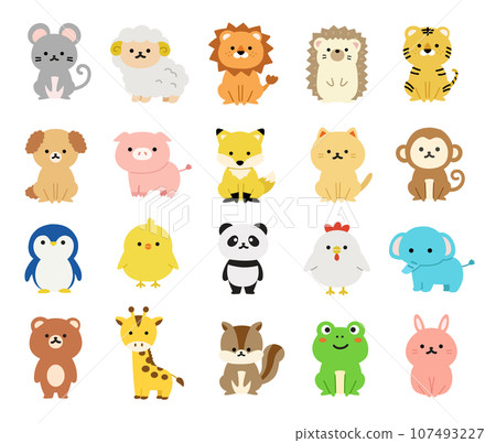 可愛的動物全身插圖集 可愛的動物全身插圖集 107493227
