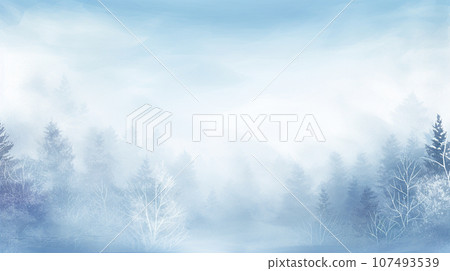Winter background material drawn with a brush 107493539