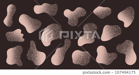 White Amoeba blob with gritty texture, organic abstract shape. Set of Liquid amorphous shapes, fluid blotch collection. Grain sandstone on dark background. White Amoeba blob with gritty texture, organic abstract shape. Set of Liquid amorphous shapes, fluid blotch collection. Grain sandstone on dark background. 107494175