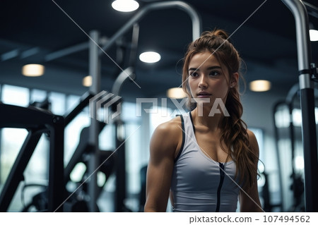Young beautiful woman working out in the gym Young beautiful woman working out in the gym 107494562