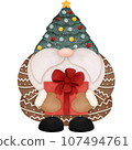 Watercolor Christmas Gnome. Watercolor Christmas Illustration. Cute Gnome. 107494761