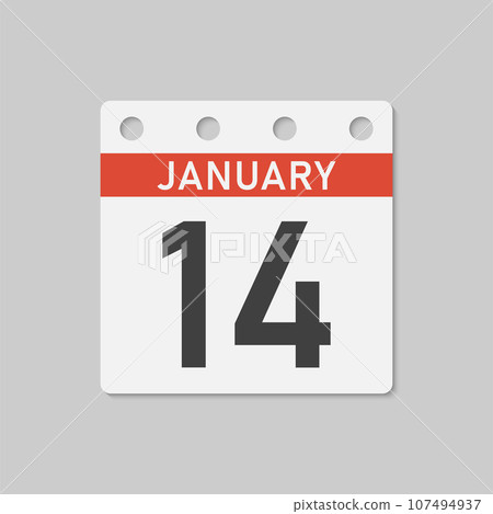 Icon page calendar day - 14 January 107494937