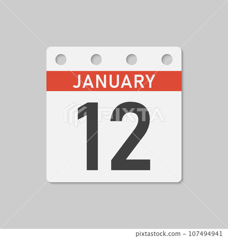 Icon page calendar day - 12 January Icon page calendar day - 12 January 107494941