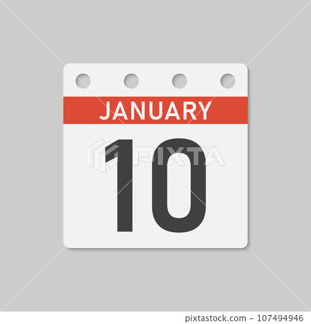 Icon page calendar day - 10 January 107494946