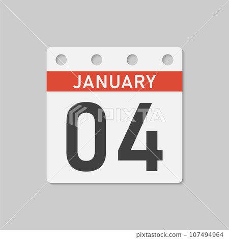 Icon page calendar day - 4 January 107494964