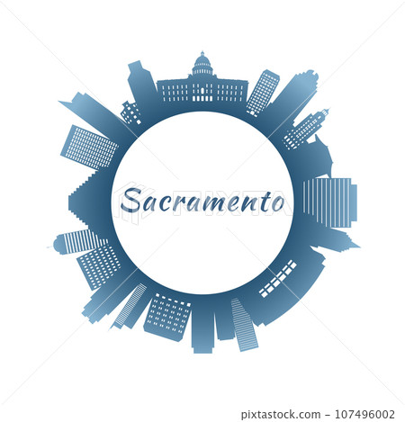 Sacramento skyline with colorful buildings. Sacramento skyline with colorful buildings. 107496002