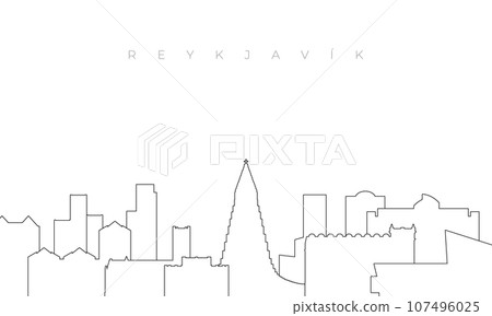 Outline Reykjavik skyline. Outline Reykjavik skyline. 107496025