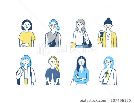 8 different women upper body mix_f9-16 107496130