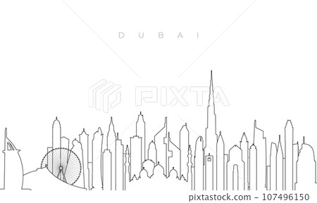 Outline Dubai skyline. 107496150