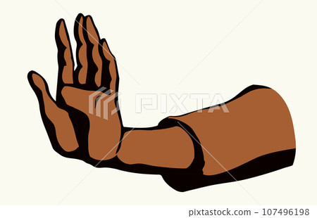 Hand showing no. Vector drawing 107496198