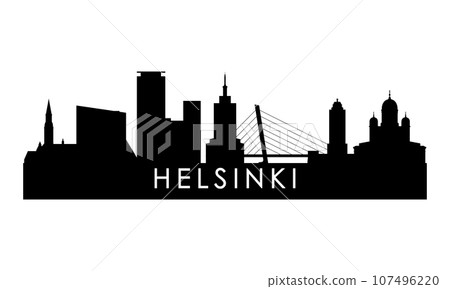 Helsinki skyline silhouette. 107496220