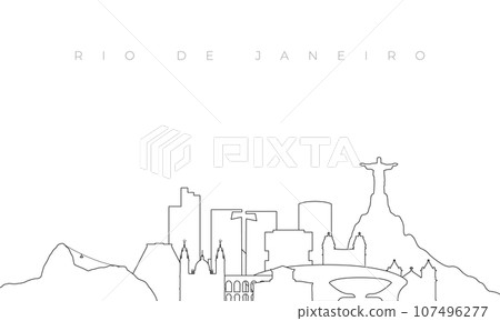 Outline Rio de Janeiro skyline. Outline Rio de Janeiro skyline. 107496277