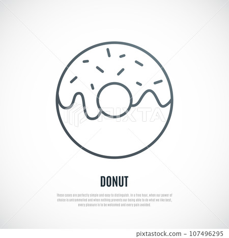 Donut icon isolated on white background.  107496295