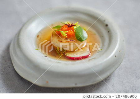 Beautiful and tasty food on a plate, exquisite dish 107496900