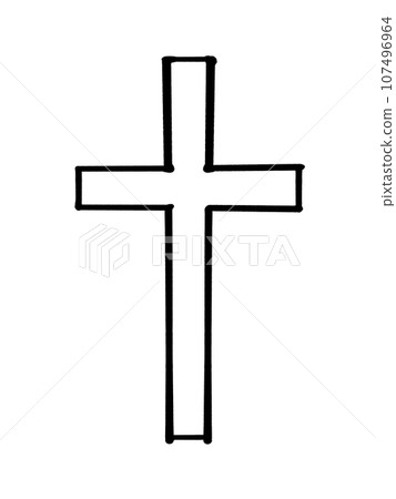 Cross illustration material line drawing Cross illustration material line drawing 107496964