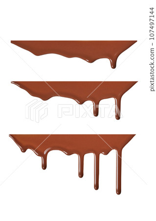 Chocolate Drips Collection isolated on white Chocolate Drips Collection isolated on white 107497144