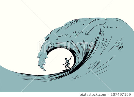 Big sea wave. Vector drawing Big sea wave. Vector drawing 107497199