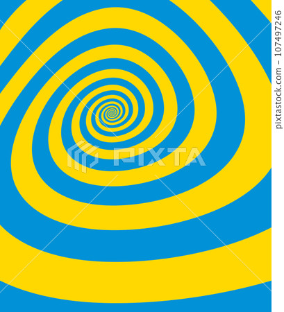 Artistic spiral shape. Vector drawing Ukrainian flag colors 107497246