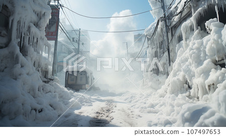 Big city Tokyo hit by heavy snow Big city Tokyo hit by heavy snow 107497653