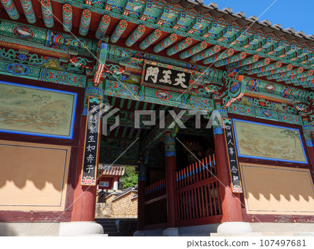 韓國釜山 Beomyosa 寺院內 韓國釜山 Beomyosa 寺院內 107497681