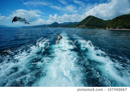 waves of tourist boats waves of tourist boats 107498667