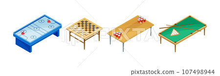 Board Games Playing Field and Tables Vector Set 107498944