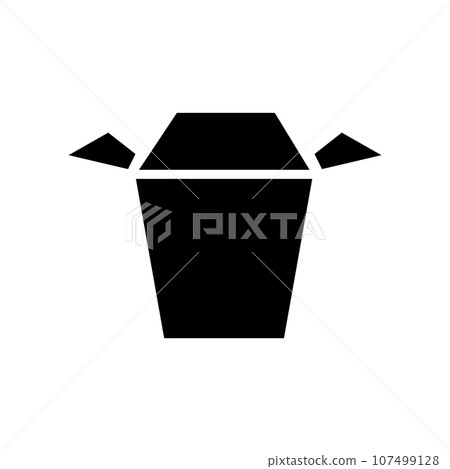 Open Sushi box vector icon isolated. Black silhouette of a device for Chinese food. 107499128