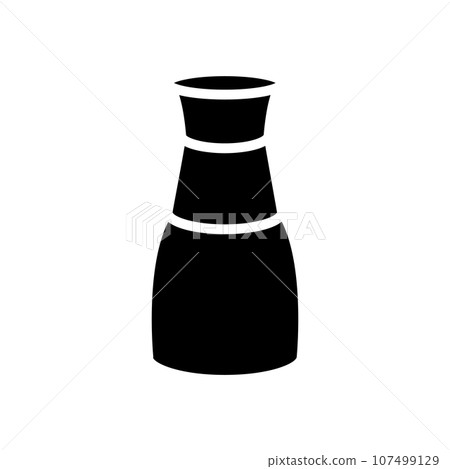 Bottle vector icon isolated. Black silhouette Soy sauce, sports water bottle etc. 107499129