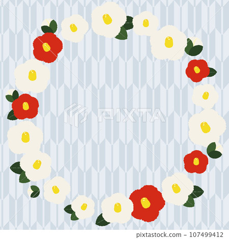 山茶花現代時尚日式插畫框02 山茶花現代時尚日式插畫框02 107499412