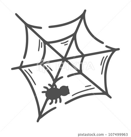 Spider web isolated doodle illustration 107499963