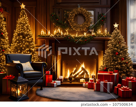 Cozy detailed cinematic HDR K Christmas gifts. Cozy detailed cinematic HDR K Christmas gifts. 107500634