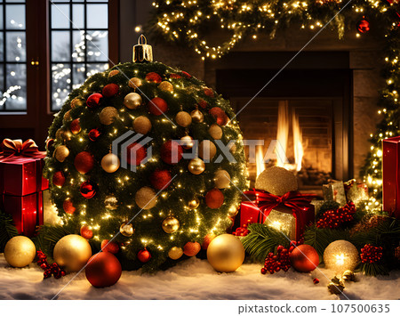 Detailed cozy Christmas ball: cinematic HDR K. Detailed cozy Christmas ball: cinematic HDR K. 107500635