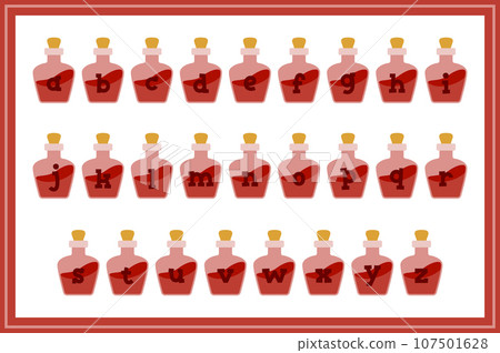 Versatile Collection of Red Potion Alphabet Letters for Various Uses 107501628