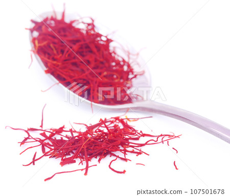 Closeup of Saffron used as food additive 107501678