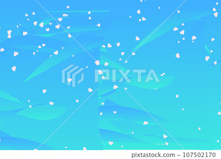 Blue gradient illustration background with heart spray 107502170