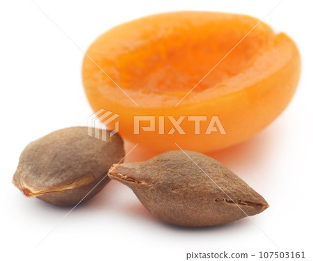 Apricot with seeds 107503161