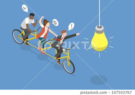 3D Isometric Flat Vector Conceptual Illustration of Teamwork 107503767