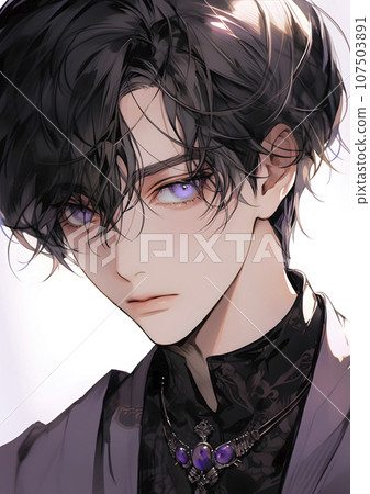 一個男人的插圖，紫色（AI 生成的圖像） 107503891