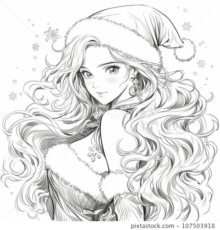 Young woman cosplaying as Santa Claus 107503918