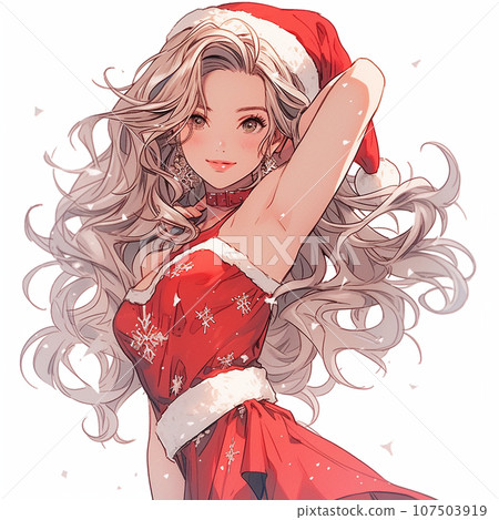 Young woman cosplaying as Santa Claus Young woman cosplaying as Santa Claus 107503919