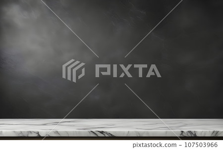 Empty marble table, dark wall, mockup Empty marble table, dark wall, mockup 107503966