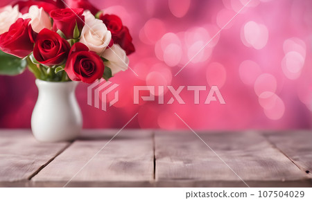 Valentine's Day love with hearts and roses - Stock Illustration ...