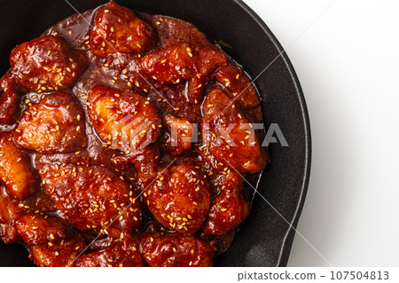 Monkfish bulgogi on a white background 107504813