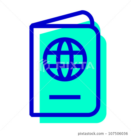 代表旅行、護照的兩種顏色樣式圖標 107506036