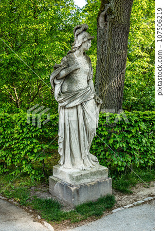 Classical sculptures in Court Garden, Hofgarten in the city of Bayreuth, Bavaria, Germany 107506219