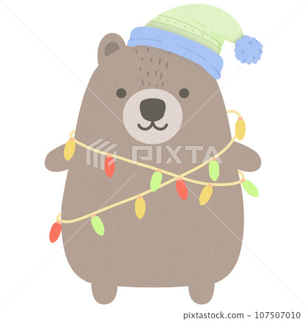 Winter teddy bear with festive lights Winter teddy bear with festive lights 107507010